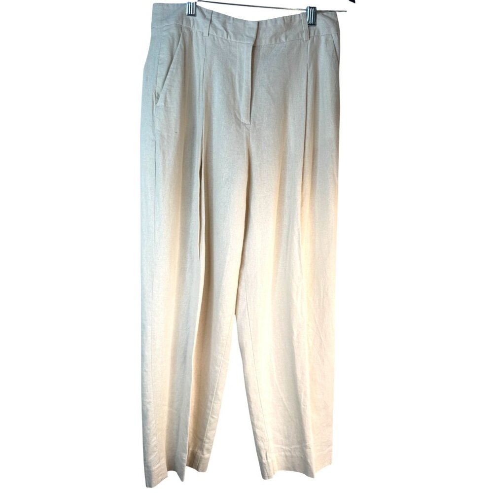 2/$30 ZARA Womens XS Linen Blend Trousers In Beige